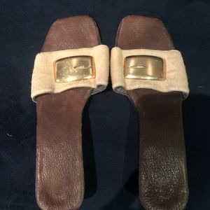 Vintage Gucci Pony Hair Sandals/Slides